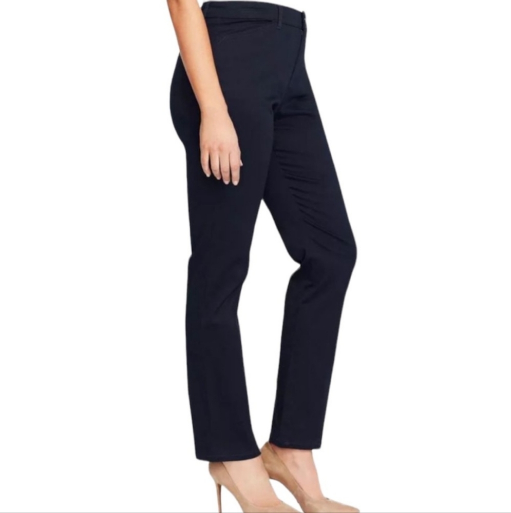 NWT Gloria Vanderbilt Khaki Unltd Straight Leg Dress Pants Size 6 Navy Blue - Picture 2 of 10